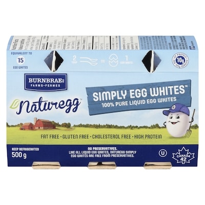 Burnbrae Farms Naturegg Egg Whites 2x250.0 ea, $1.20/100ml