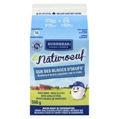 Les Fermes Burnbrae Que des blancs d’œufs 1 ea, 1,10 $/100ml