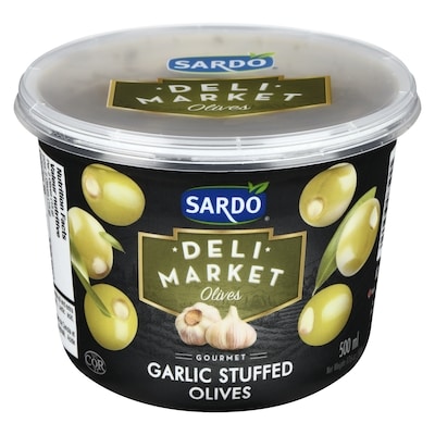 Sardo Garlic Stuffed Olives 500 g, $1.70/100g