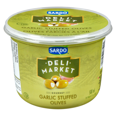 Sardo Garlic Stuffed Olives 500 g, $1.70/100g