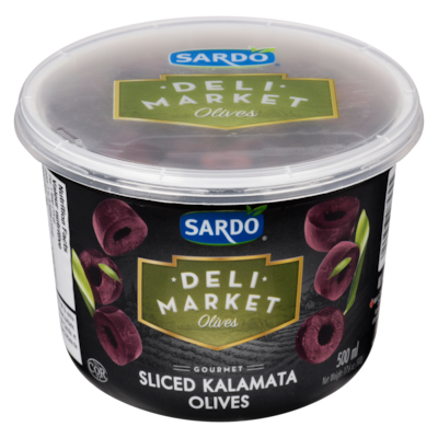 Sardo Kalamata Sliced Olives 500 ml, $1.70/100ml