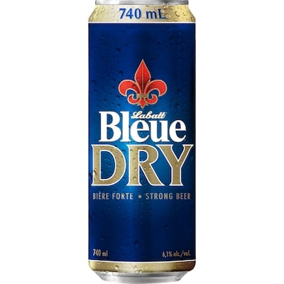 Labatt Blue Bleue Dry Beer, Cans (ID required at pick-up) 740 ml, $0.61/100ml