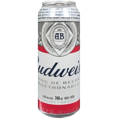 Budweiser Beer (ID required at pick-up) 740 ml, $0.70/100ml