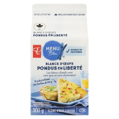 PC Menu Bleu Blancs d’œufs pondus en liberté 500 g, 1,10 $/100g