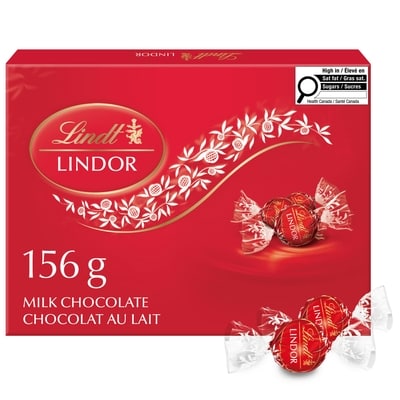 Lindt LINDOR Truffes au chocolat au lait, Boîte 156 g, 10,25 $/100g