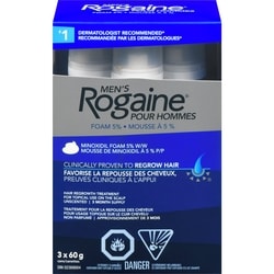 Rogaine Traitement en mousse à 5 % pour la repousse des cheveux, pour hommes 3x60.0 g, 87,22 $/100g