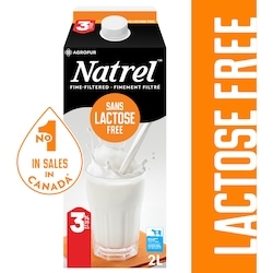 Natrel Lactose Free 3.25% Homogenized Milk 2 l, $0.36/100ml