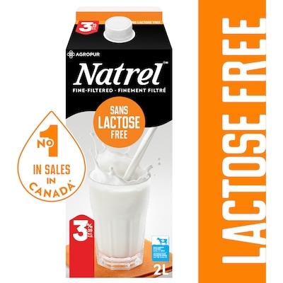Natrel Lactose Free 3.25% Homogenized Milk 2 l, $0.28/100ml