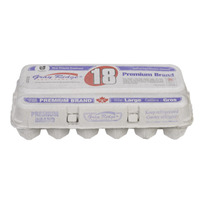 Gray Ridge Premium Large Eggs 18 ea, $0.41/1ea