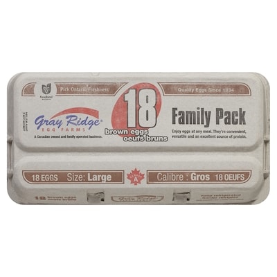 Gray Ridge Brown Eggs, Large 18 ea, $0.40/1ea