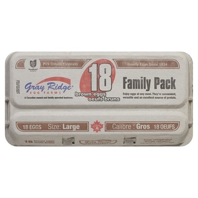 Gray Ridge Oeuf Brun Gros 18Un 18 ea, 0,43 $/1ch