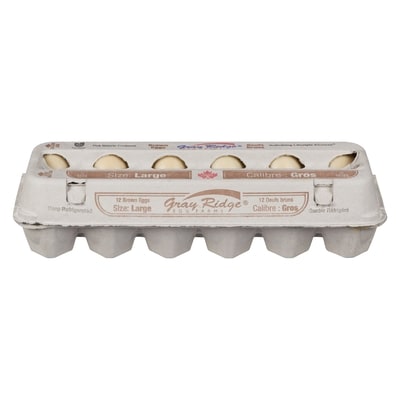 Gray Ridge Grade A Brown Eggs, Large 12 ea, $0.52/1ea