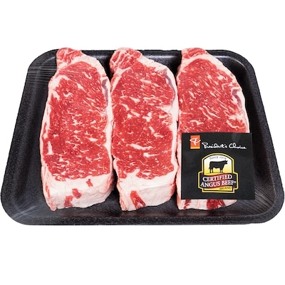 President's Choice Certified Angus Beef Strip Loin Steak, Club Pack $53.99/1kg $24.50/1lb