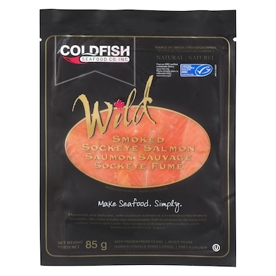 null Natural Wild Smoked Sockeye Salmon 85 g, $4.69/100g