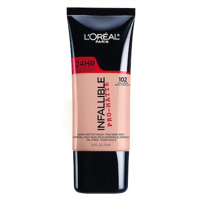 L’Oréal Fond de teint Pro-Matte, sans huile, léger, maquillage du visage longue tenue jusquʼà 24 h, beige coquillage 1 ea, 24,99 $/1ch