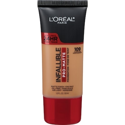 L'Oreal Paris Infallible Pro- Matte Foundation, Oil-Free, Lightweight, Longwear Face Makeup Up to 24hr, Classic Tan 1 ea, $24.99/1ea