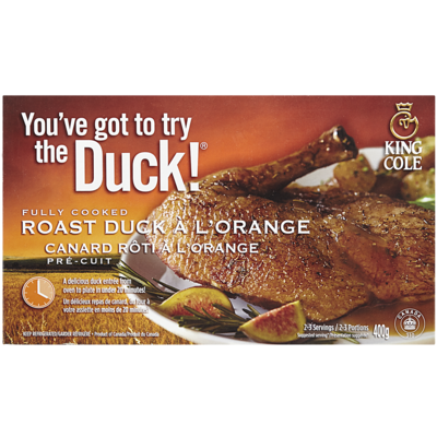 King Cole Demi-canard à l’orange 400 g, 4,00 $/100g