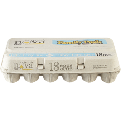 NBB Eggs Œufs blancs de calibre extra gros format familial 18 ea, 0,46 $/1ch