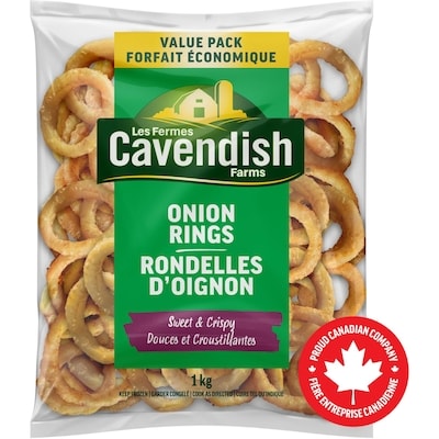 Les Fermes Cavendish Rondelles d’Oignon Douces Croustillantes  1 kg, 1,10 $/100g