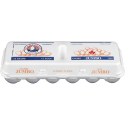 Maritime Œufs blancs calibre jumbo 12 ea, 0,49 $/1ch