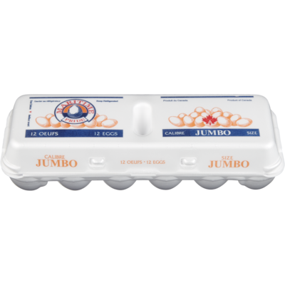 Maritime Œufs blancs calibre jumbo 12 ea, 0,49 $/1ch