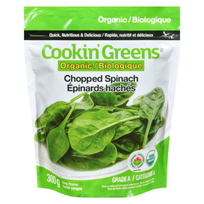 Cookin Greens Organic Chopped Spinach 300 g, $2.33/100g