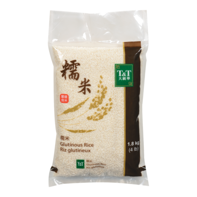 T&T Riz glutineux 1.8 kg, 0,32 $/100g