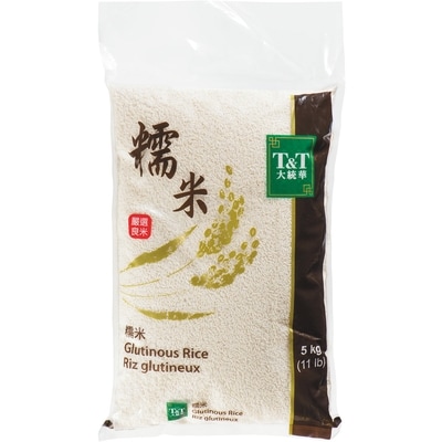 T&T Riz glutineux 5 kg, 0,25 $/100g