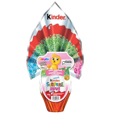 Kinder Easter Maxi Surprise Egg (Pink), Jumbo Chocolate Easter Egg with Toy 150 g, $12.00/100g