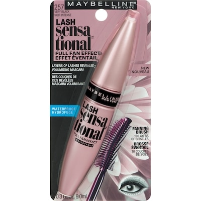 Maybelline Mascara volumisant et hydrofuge Lash Sensational, 257 noir foncé 1 ea, 14,99 $/1ch