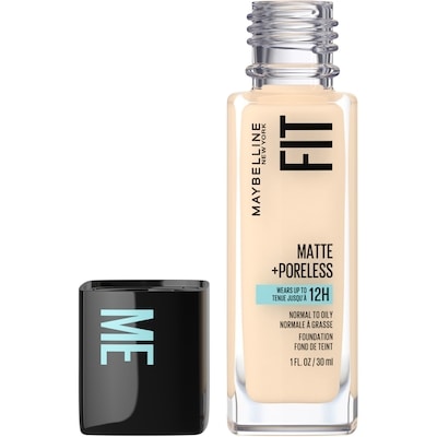Maybelline Fond de teint Fit Me Matte + Poreless , Formule ultralégère qui contrôle la brillance, Pour peaux normales à grasses, Porcelaine, 110, 30 ml Porcelaine 1 ea, 13,52 $/1ch