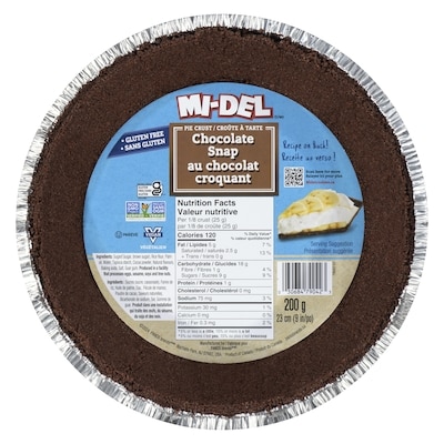 Midel Gluten-Free Pie Crust, Chocolate Flavoured 200 g, $3.50/100g