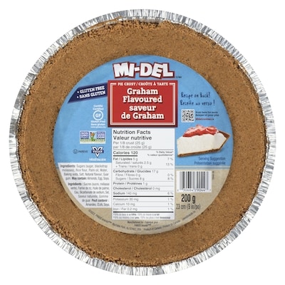 Midel Gluten-Free Pie Crust, Graham Flavoured 200 g, $3.50/100g