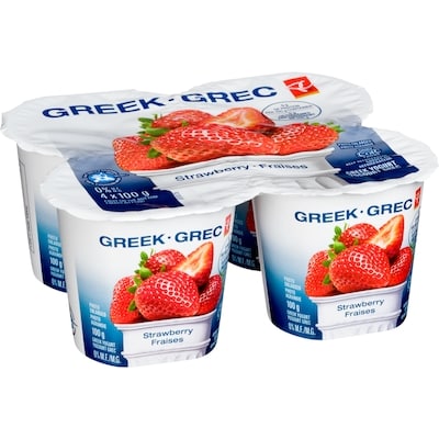 Yogourt grec fruits au fond 0 % M.G., fraises 