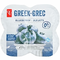 President's Choice Blueberry Greek Yogurt 4 Pack - 4x100.0 g | Zehrs