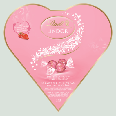 Lindt LINDOR Friendship Heart Strawberries and Cream White Chocolate Truffles 63 g, $11.10/100g