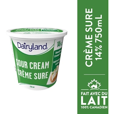 Dairyland Crème sure 14% 750 ml, 0,77 $/100ml