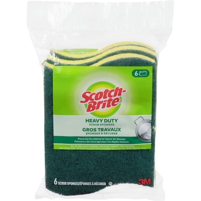 Scotch-Brite Heavy-Duty Green/Yellow Scrub Sponge, 6 pack 1 ea, $8.00/1ea