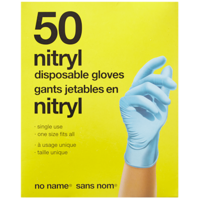 No Name Disposable Gloves Nitryl 50 ea, $0.20/1ea