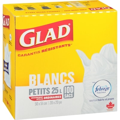 Petits Sacs À Ordures Blancs Avec Senteur Fraîche Et Propre De Febreze Fraîcheur, Boîte De 100 Sacs À Ordures