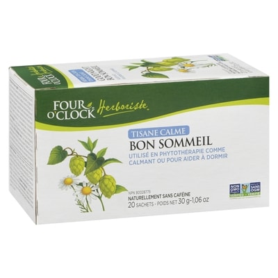 Four O'Clock Herboriste Tisane Calme Bon Sommeil 20 Sachets