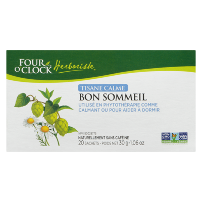 Four O'Clock Herboriste Tisane Calme Bon Sommeil 20 Sachets
