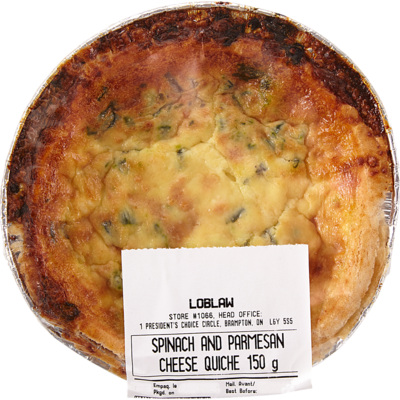 From Our Chefs Spinach Quiche 150 g, $3.33/100g