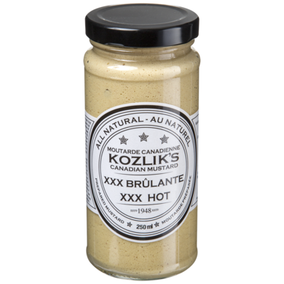 Kozlik’s Moutarde canadienne Koslik’s XXX brûlante 250 ml, 3,00 $/100ml