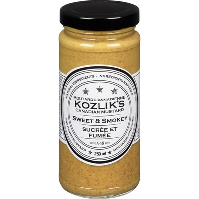 Kozlik’s Moutarde canadienne Kozlik’s sucrée et fumée 250 ml, 3,00 $/100ml