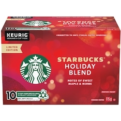 Starbucks K-Cup Roast Ground Coffee Holiday Blend, Carton 10 ea, $1.30/1ea
