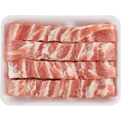 null Pork Side Ribs Strips, Club Pack $17.17/1kg $7.79/1lb