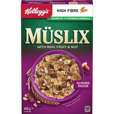 Kelloggs Muslix Müslix Almond Raisin Cereal 450 g, $1.55/100g