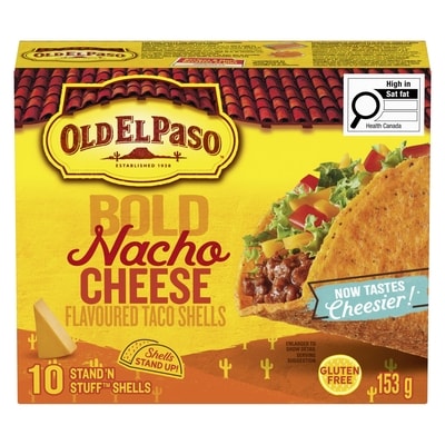 Stand n' Stuff Taco Shells, Cheesy Blasted, Gluten Free, 10 ct