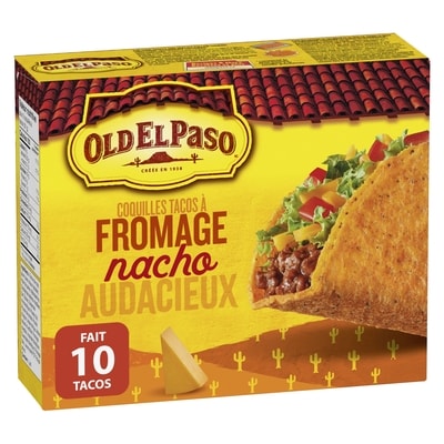 Old El Paso Taco Tout Plein, Tout Plat au Fromage, Sans Gluten, 10 unités 153 g, 2,93 $/100g